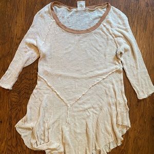Sheer cream tunic swing top Free People Siz Small